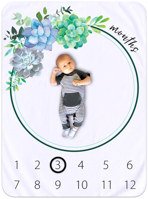 Succulent Milestone Blanket